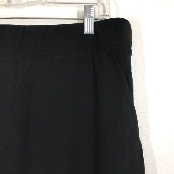 Athleta Women's Brooklyn Ankle Pants Size 18 Black Pull On Ribbed Panel Casual - Picture 4 of 11